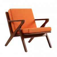 Manhattan Comfort AC002-OR Martelle Orange and Amber Twill Weave Accent Chair